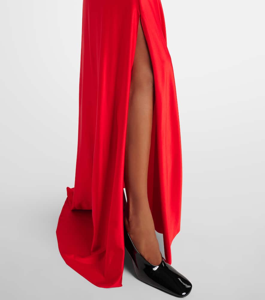 Gathered jersey maxi dress