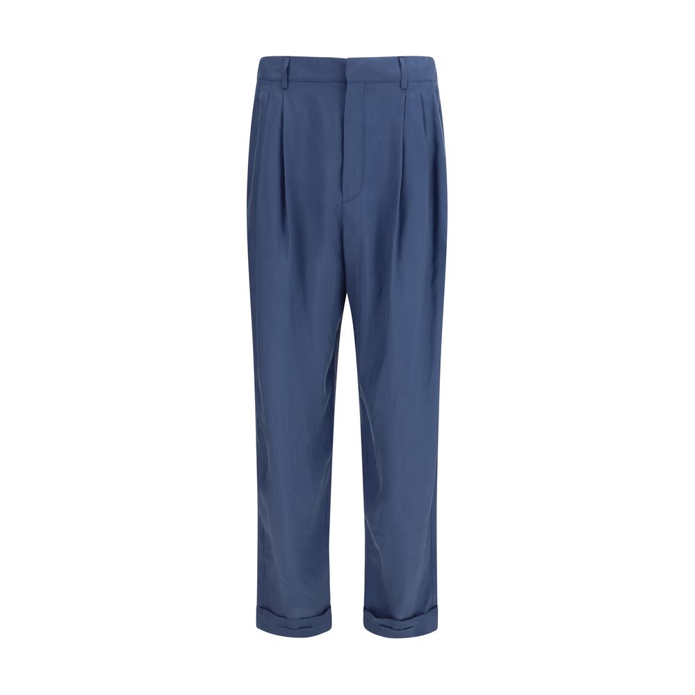Silk Trousers — Blue