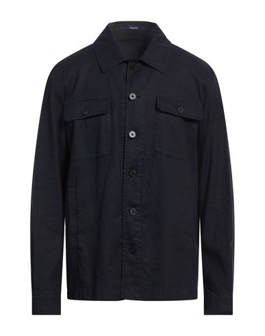 Man Jacket Midnight blue Size 44 Linen, Cotton, Elastane