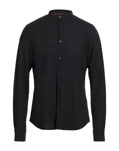 Natural Feeling Man Shirt Black Size L Linen, Cotton
