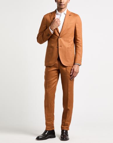 Man Suit Tan Size 36 Linen
