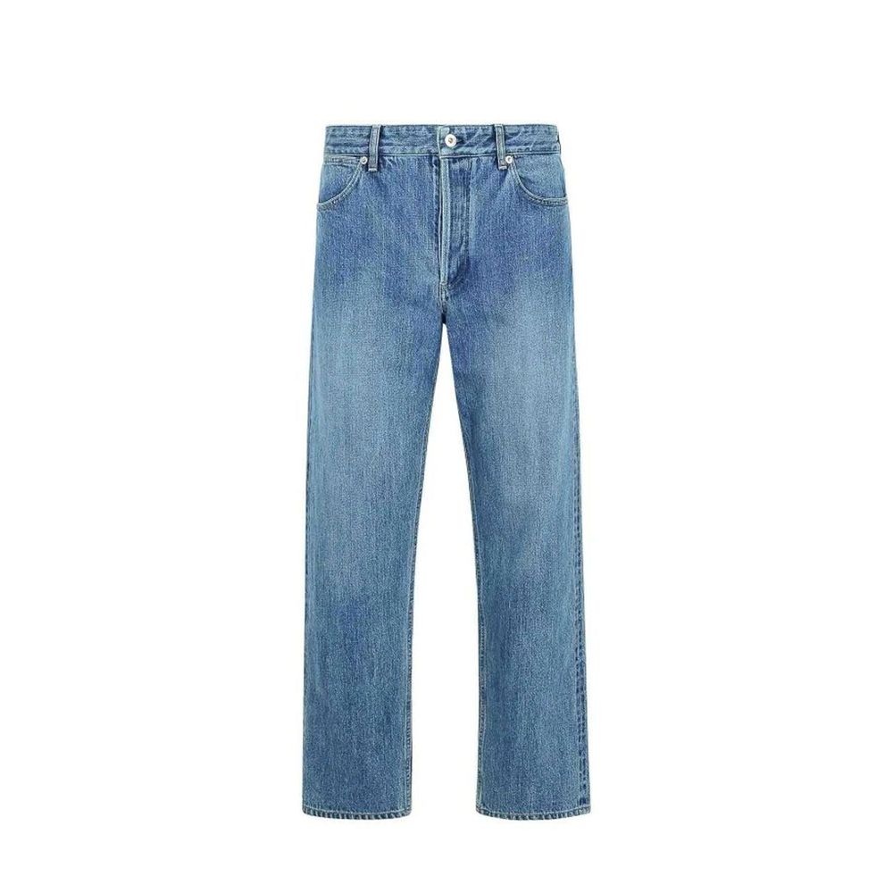 Straight-Leg Cotton Jeans — Blue