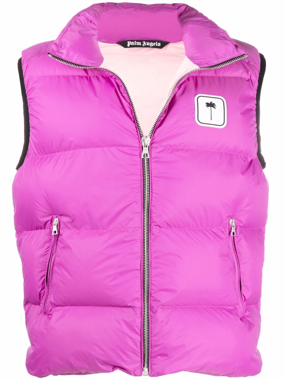 Logo-patch padded gilet - Pink