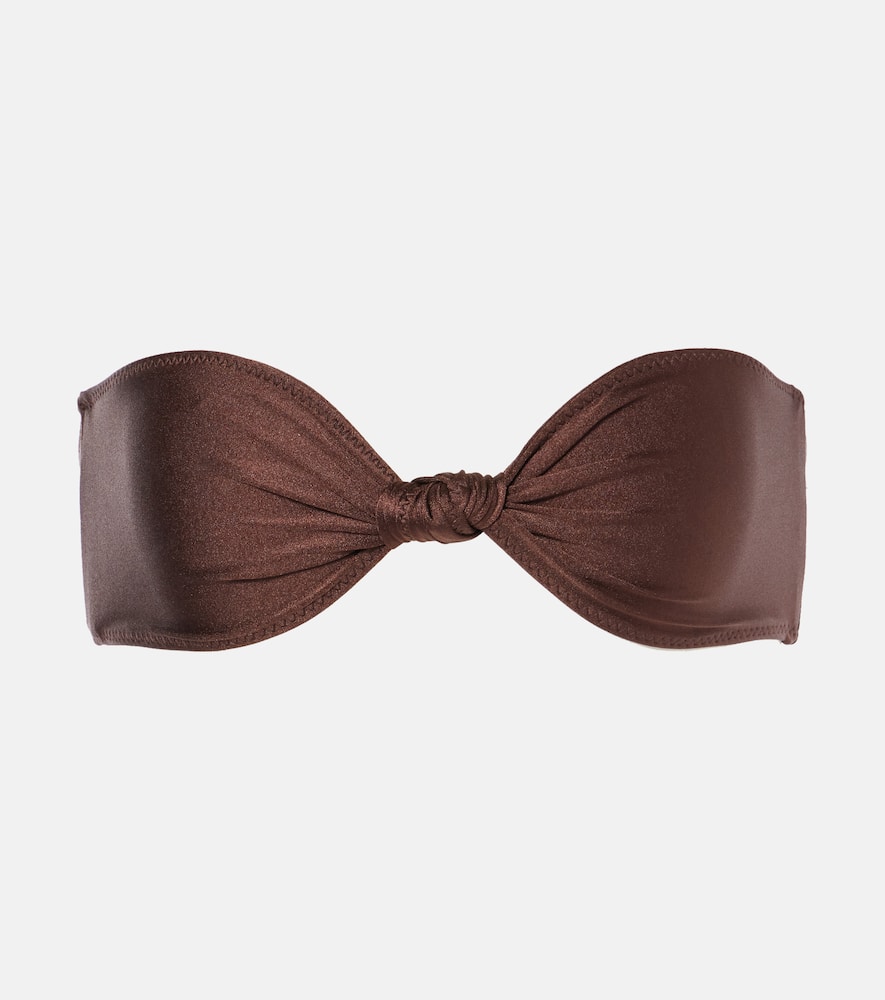 Knotted bandeau bikini top