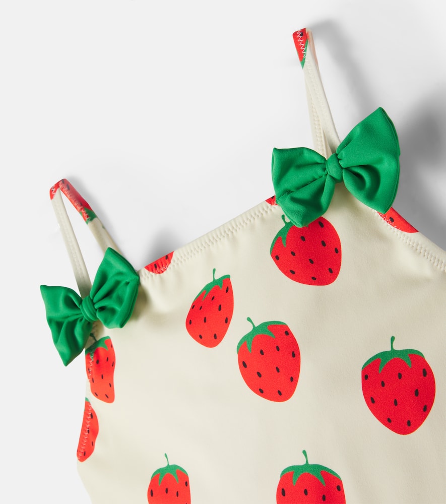 Strawberries bow-detail swimsuit