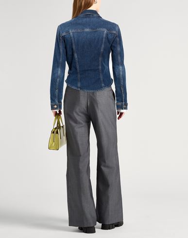 Woman Denim outerwear Blue Size XL Cotton, Lyocell, Elastane