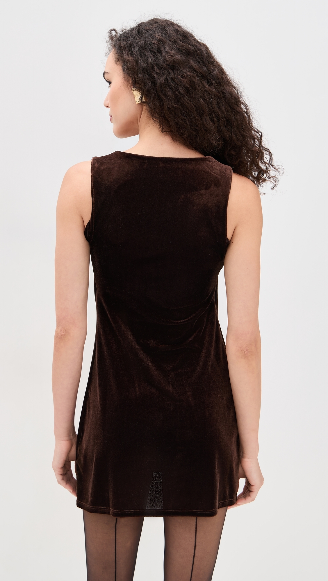 Della Velvet Dress Brown