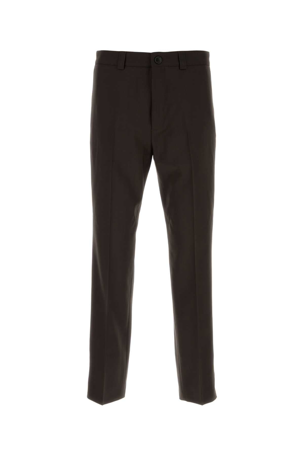 Wool Gabardine Trousers — Brown