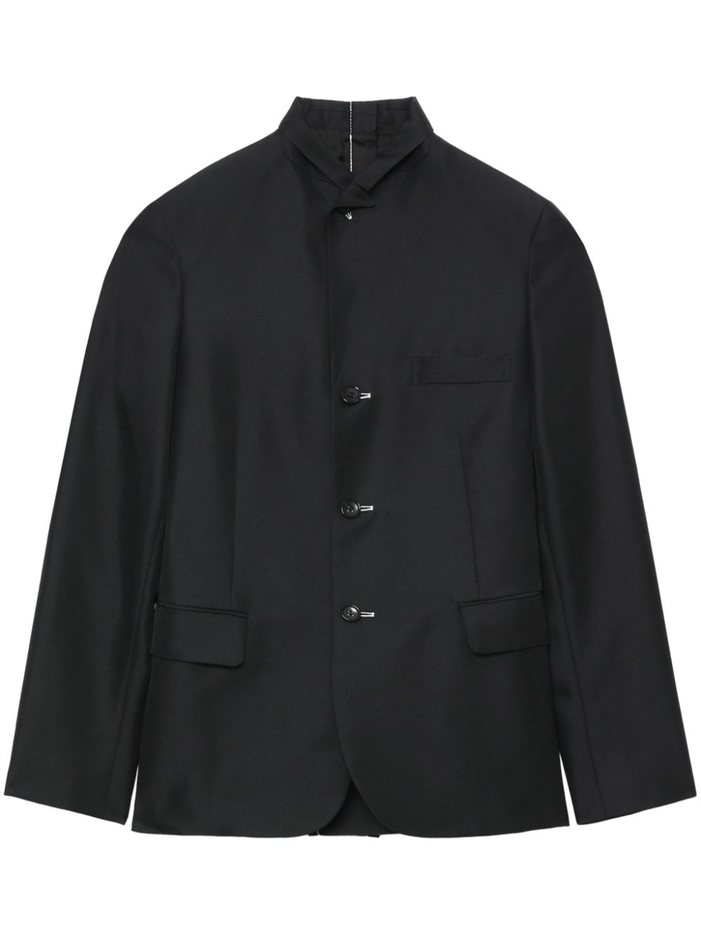 Layered single-breasted blazer