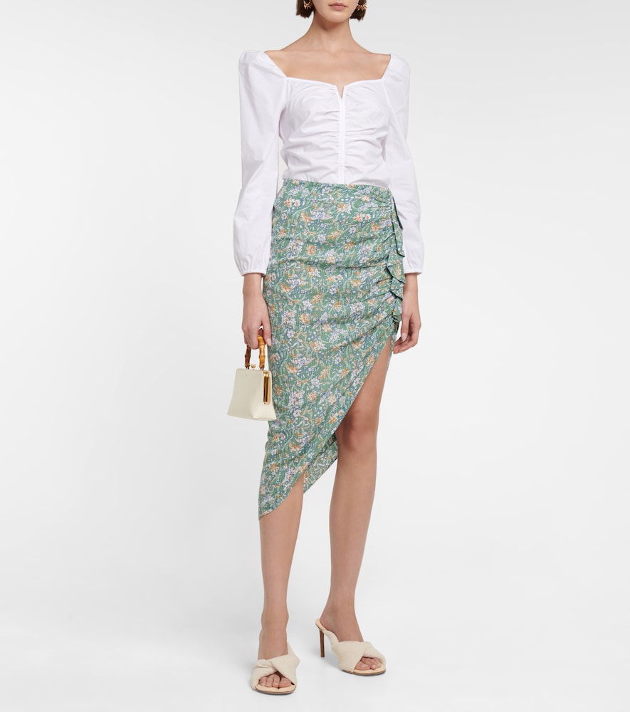Veronica Beard Hazel floral asymmetric midi skirt