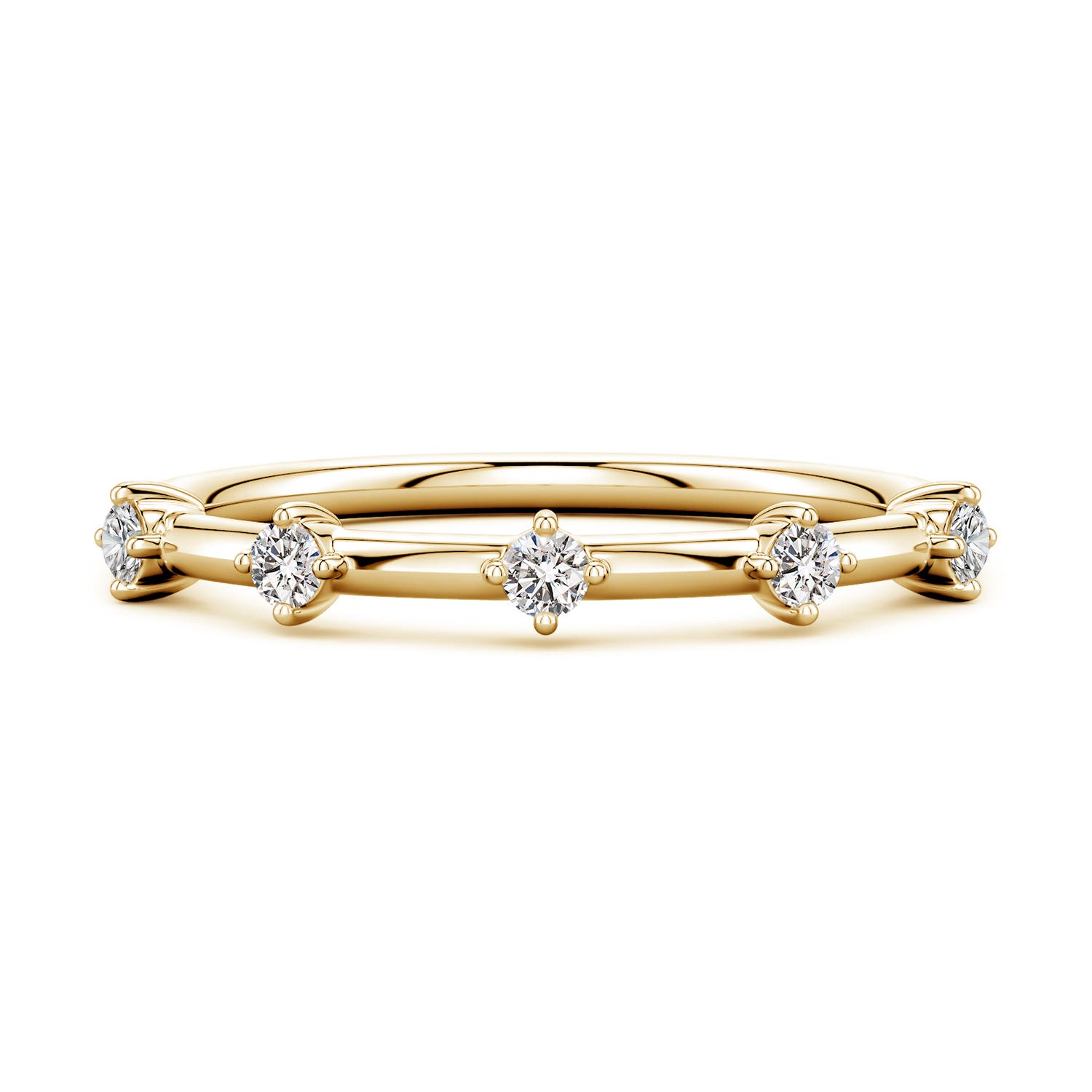 Angara 2 MM Round Diamond Five-Stone Station Ring in 14K Yellow Gold