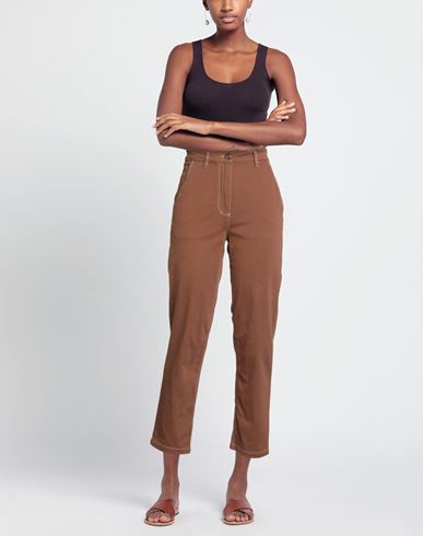 Woman Pants Brown Size 29 Cotton, Elastane