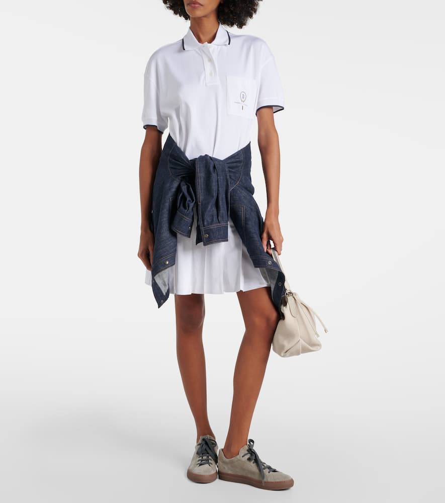 Pleated cotton polo dress