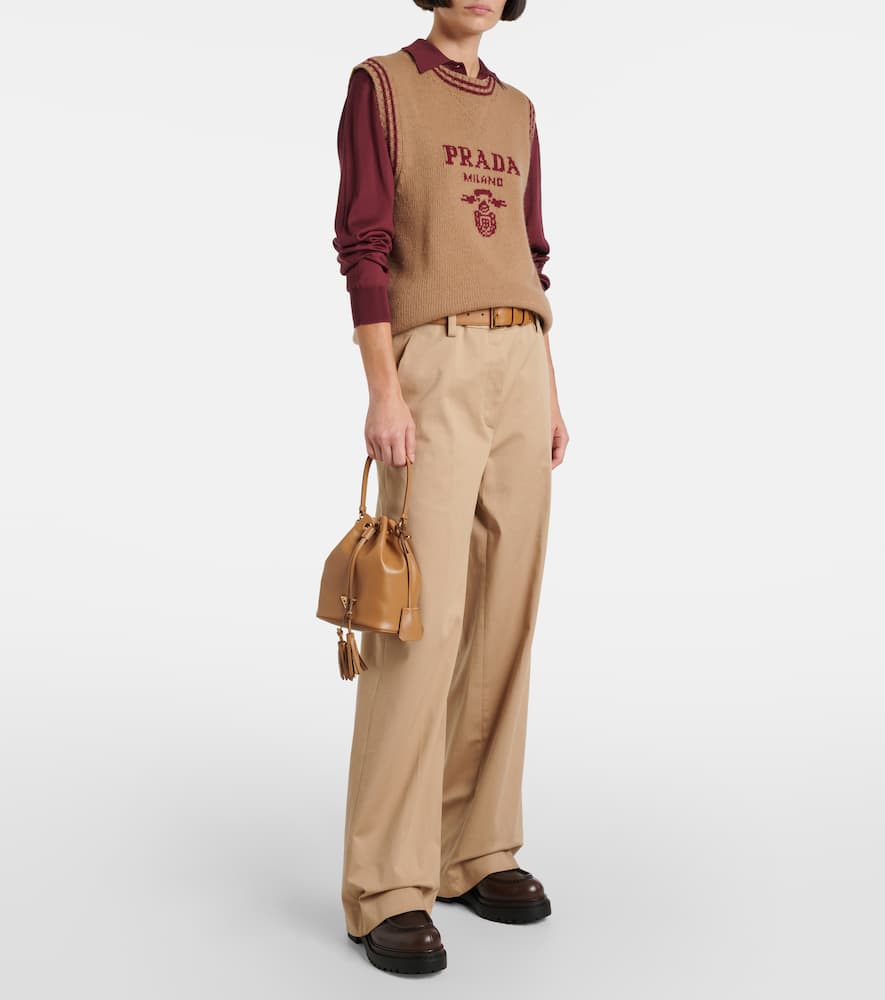 Shearling-lined brushed leather loafers