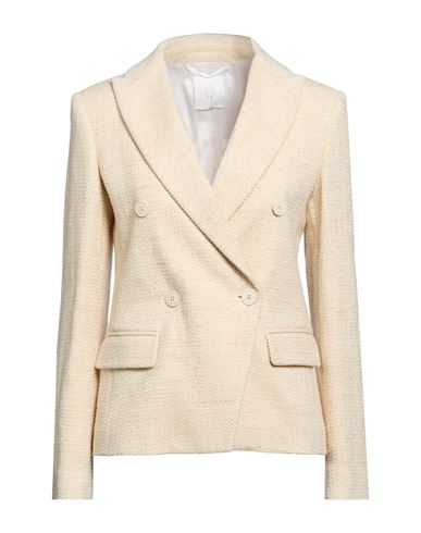 Woman Blazer Beige Size 2 Cotton, Linen, Viscose
