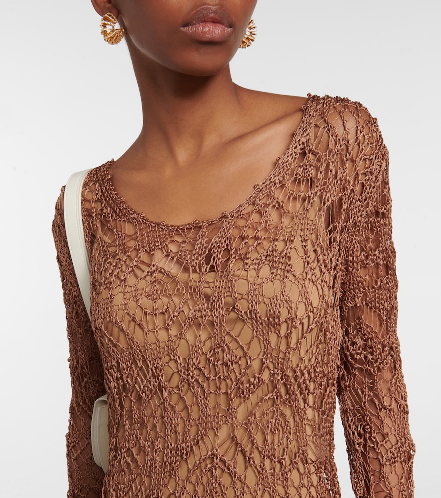 Layered knit midi dress