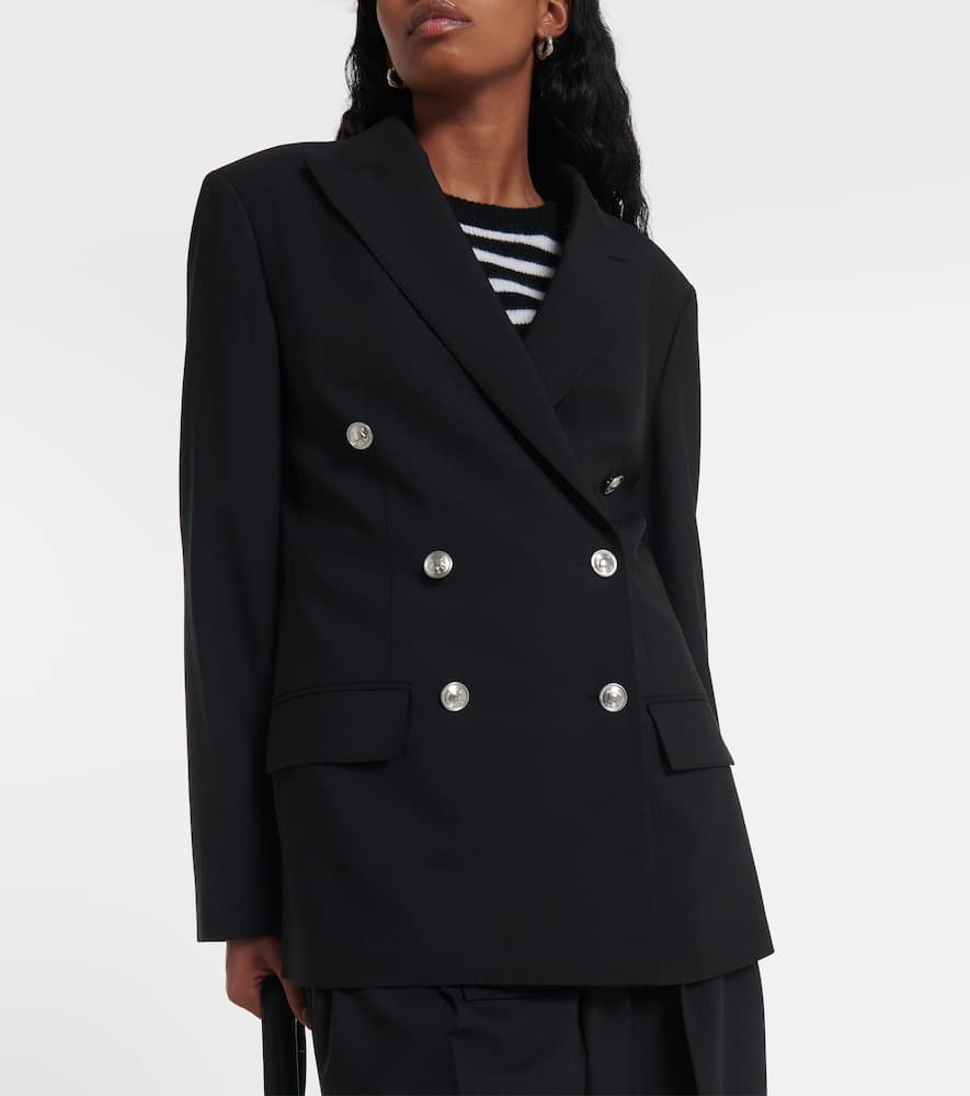 Double-breasted wool-blend blazer