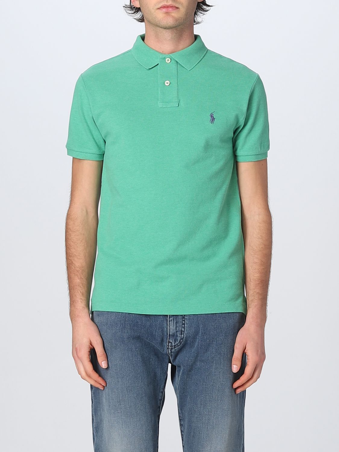 Polo Shirt Men color Forest Green