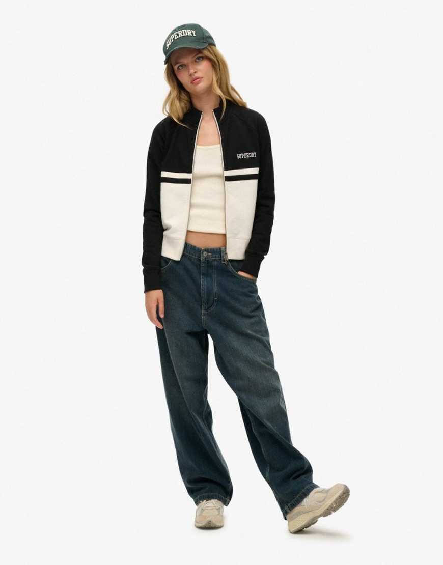 Athletic essentials zip through track jacket in black