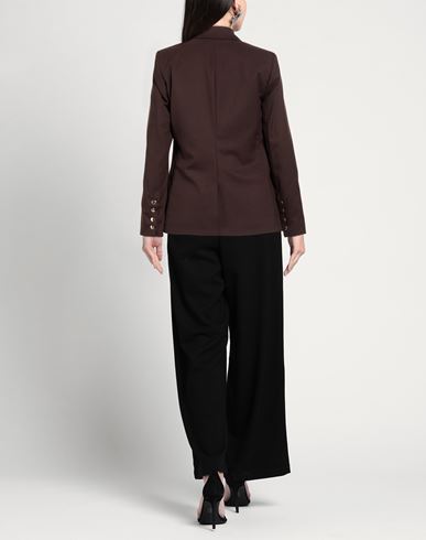 Woman Blazer Dark brown Size 4 Polyester, Viscose, Elastane