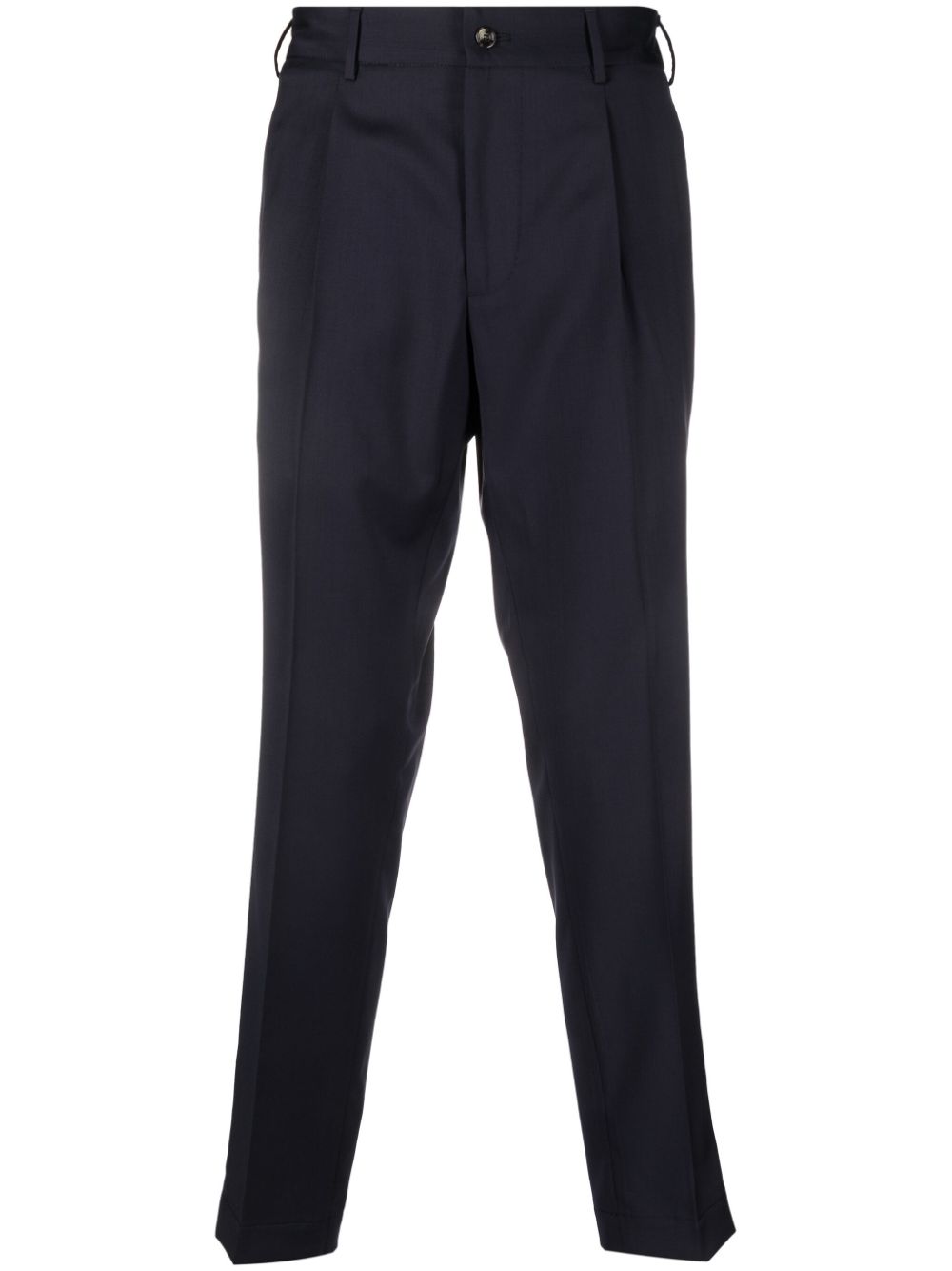Pleat detailing wool tailored trousers - Black