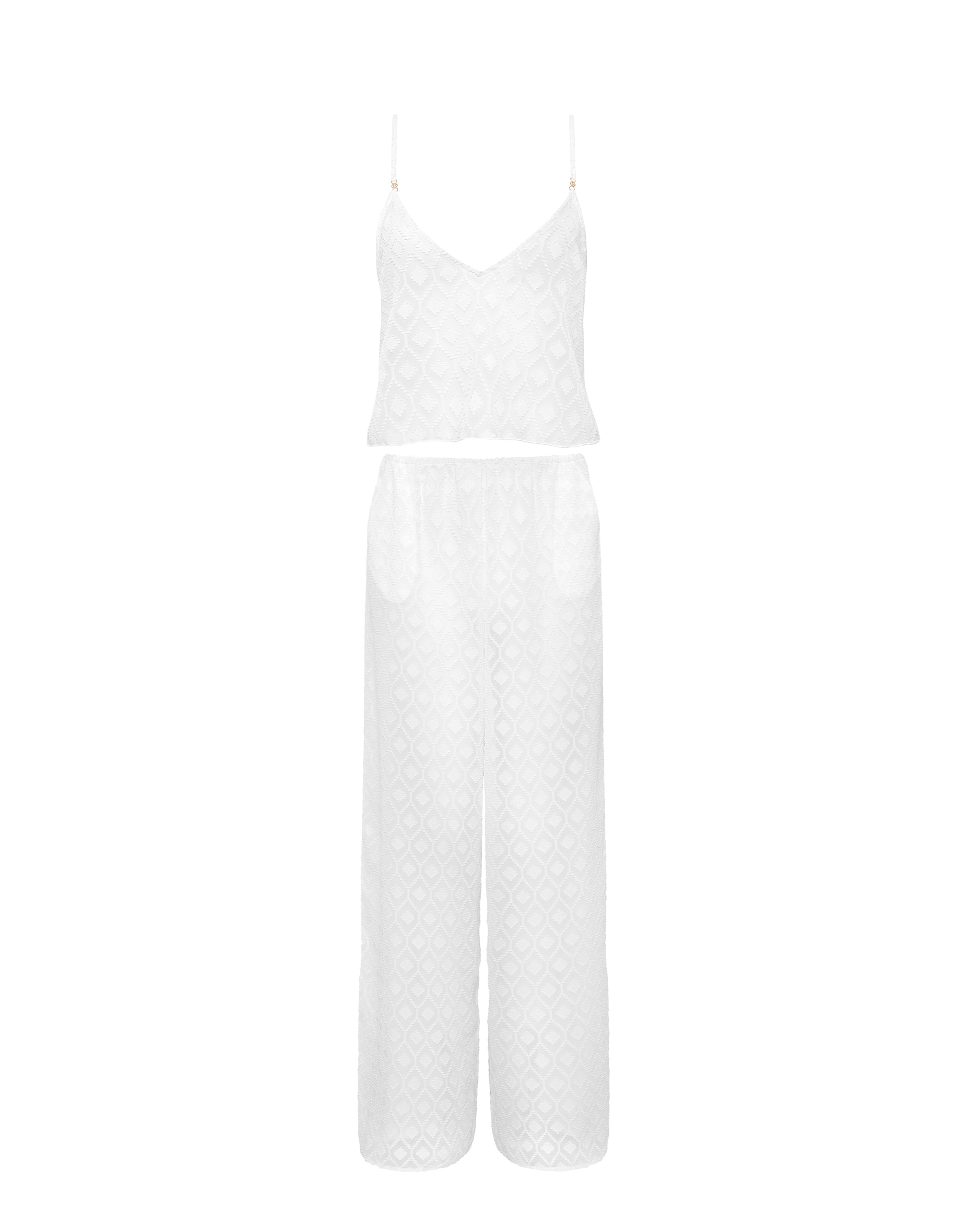 Bluebella Cassat Cami & Trouser Set White