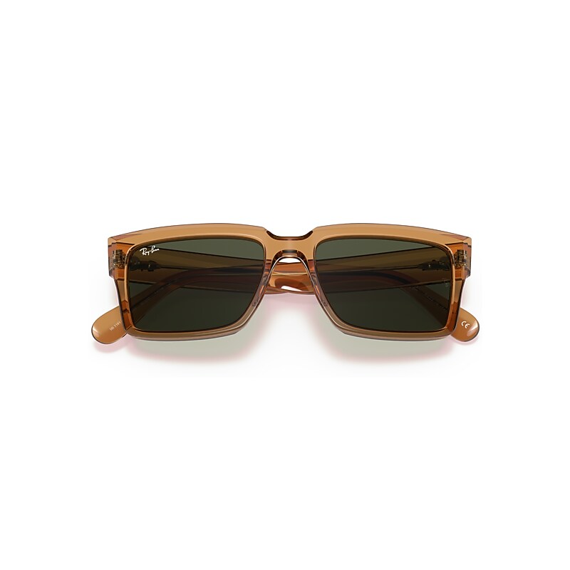 Ray-Ban Inverness @collection Sunglasses Transparent Light Brown Frame Green Lense