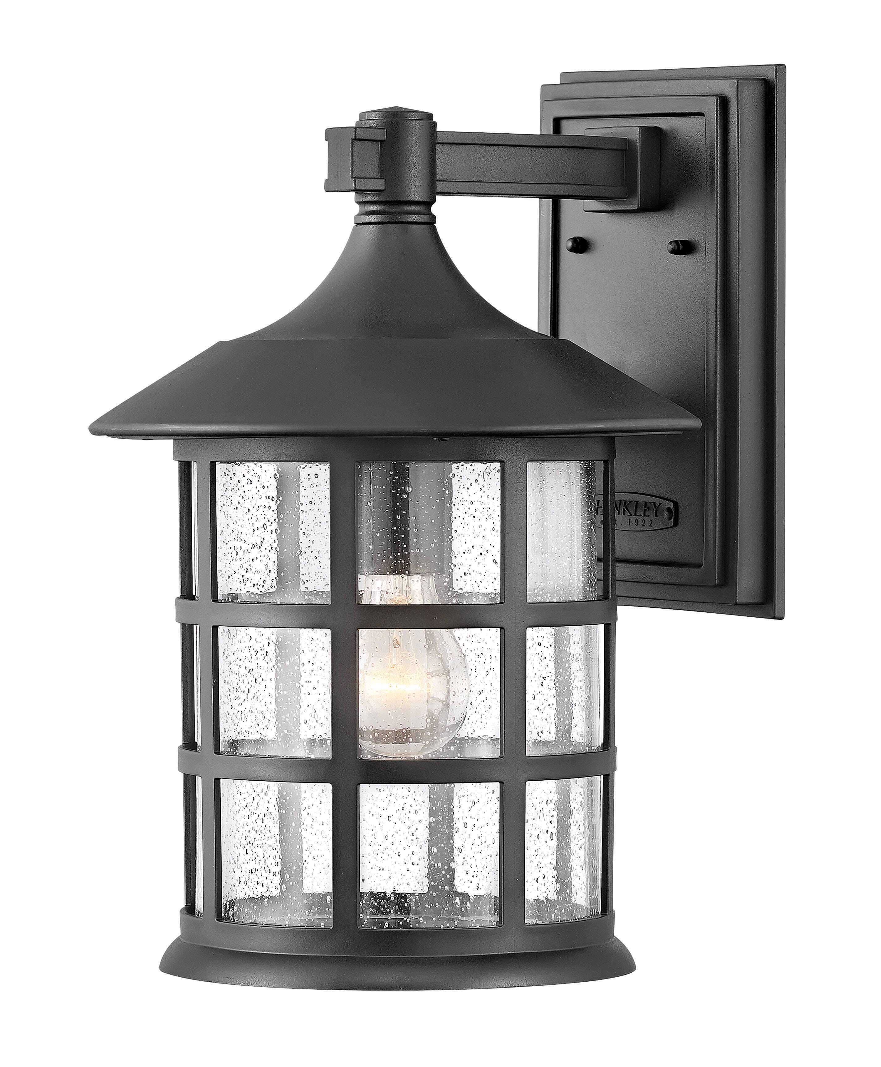 Textured Black LED Outdoor Lantern from the Freeport Coastal Elements Collection