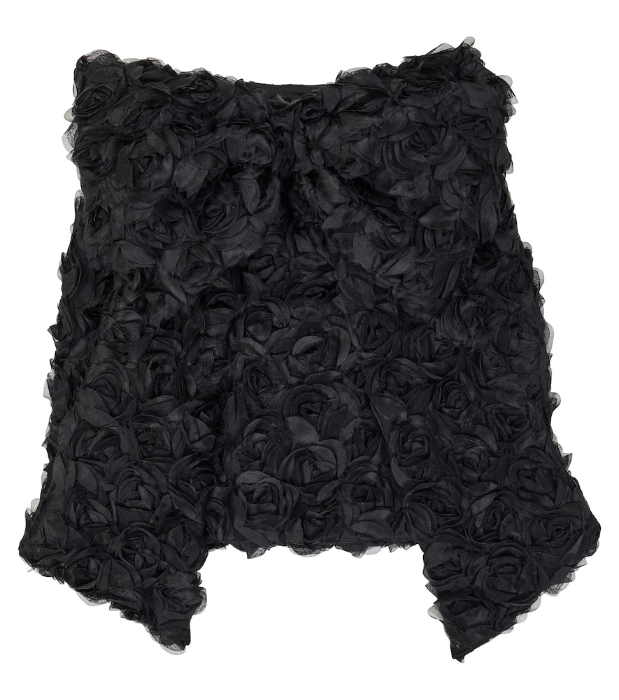 Caroline Bosmans Floral-appliqué bow-detail dress