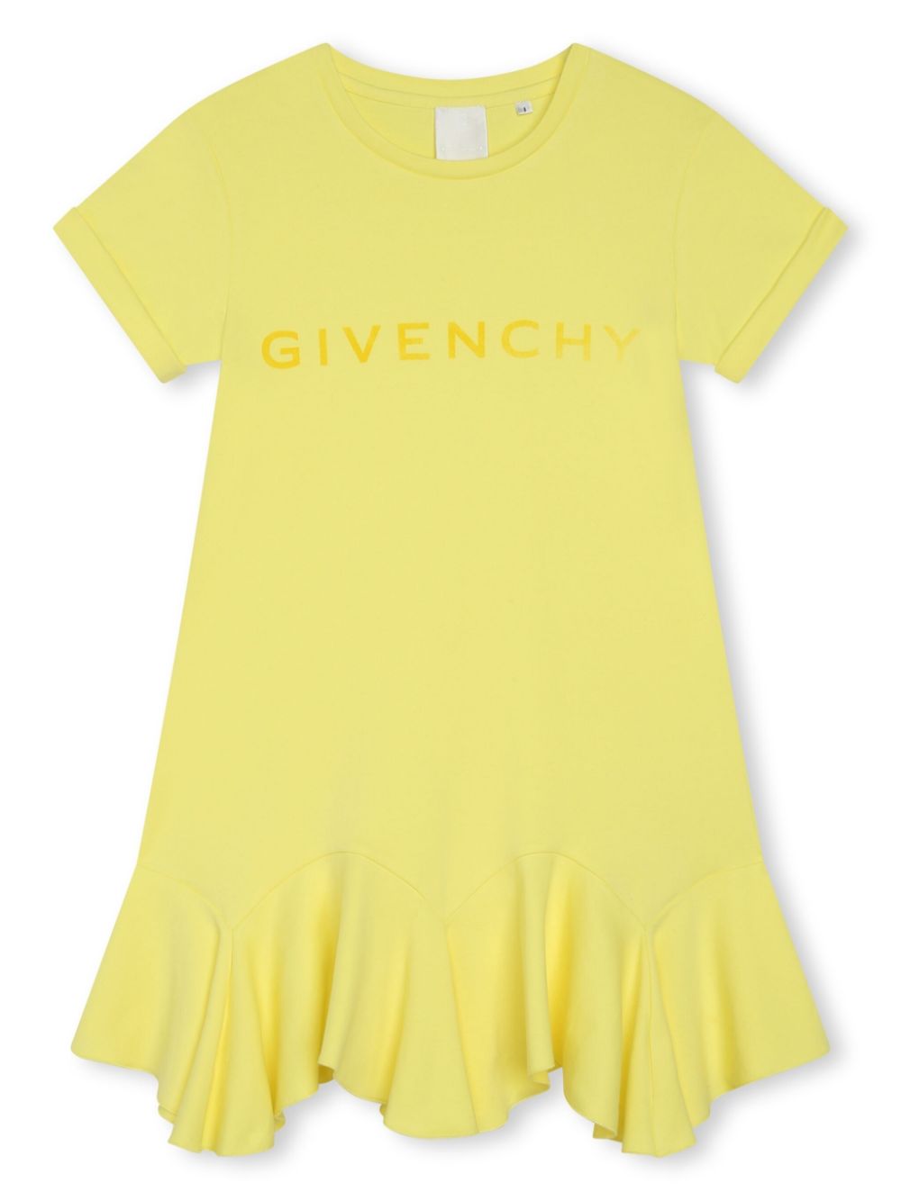4G-print cotton flared dress - Yellow