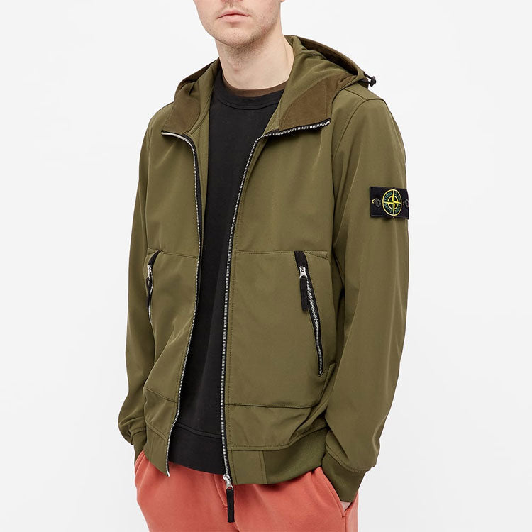 Soft Shell-R Hooded Jacket 'Olive Green'