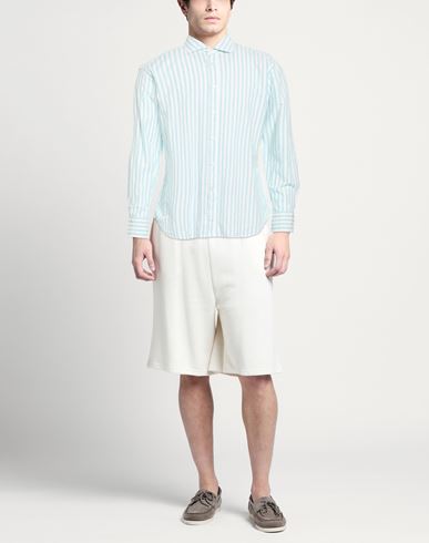 Man Shirt Azure Size 15 ¾ Cotton, Linen