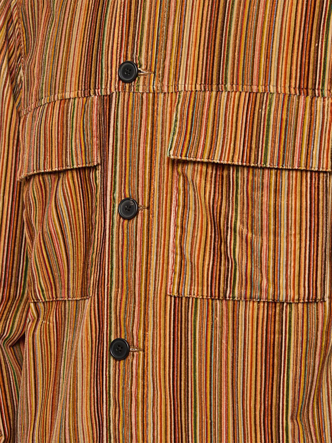 Striped shirt jacket - Brown