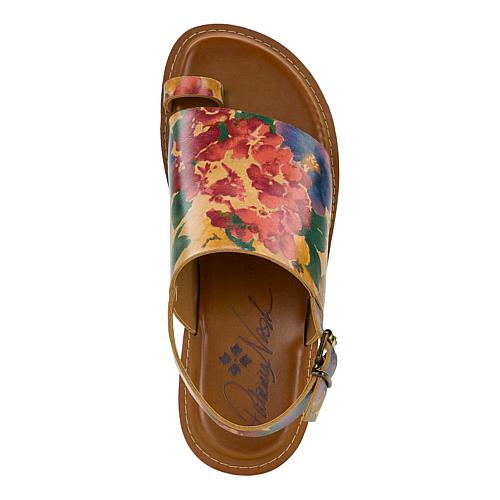 Angelica Leather Slingback Sandal - French Hydrangeas
