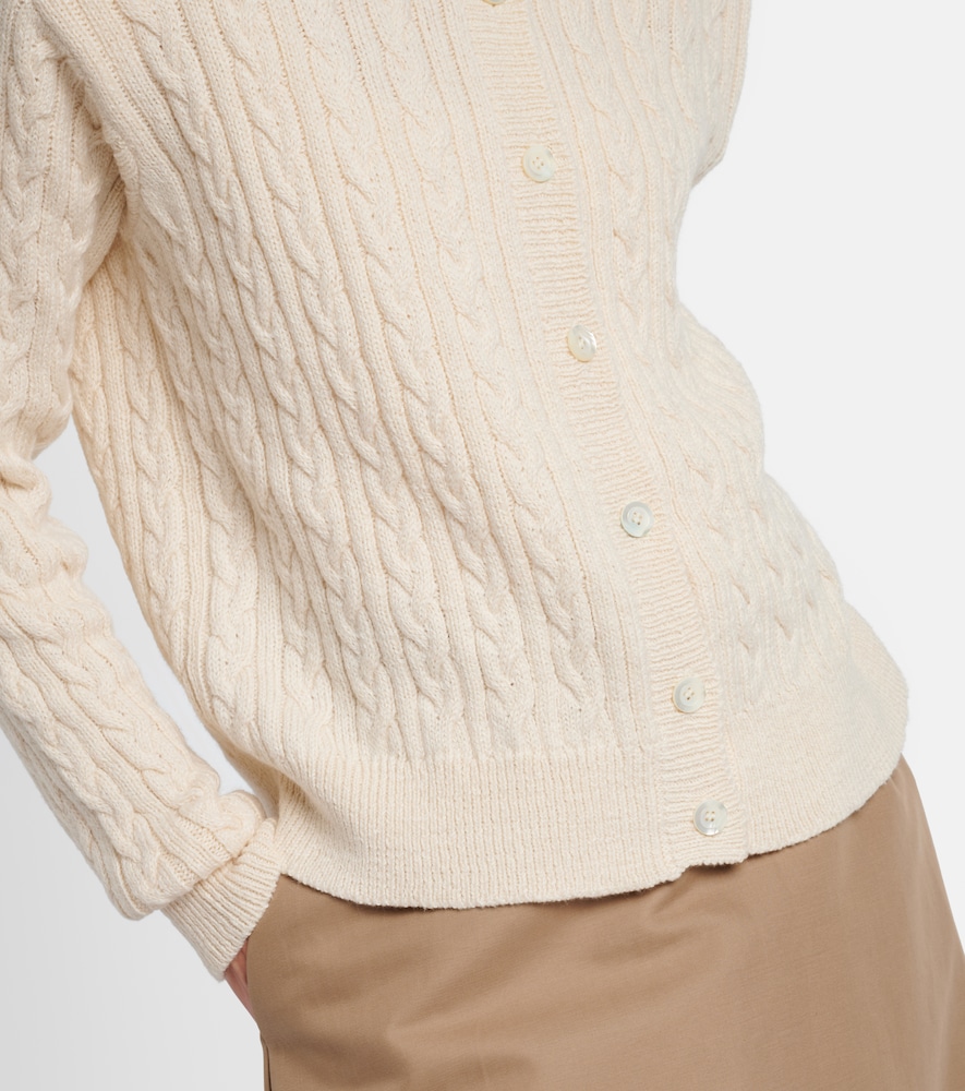 Róhe Cable-knit cotton and wool cardigan