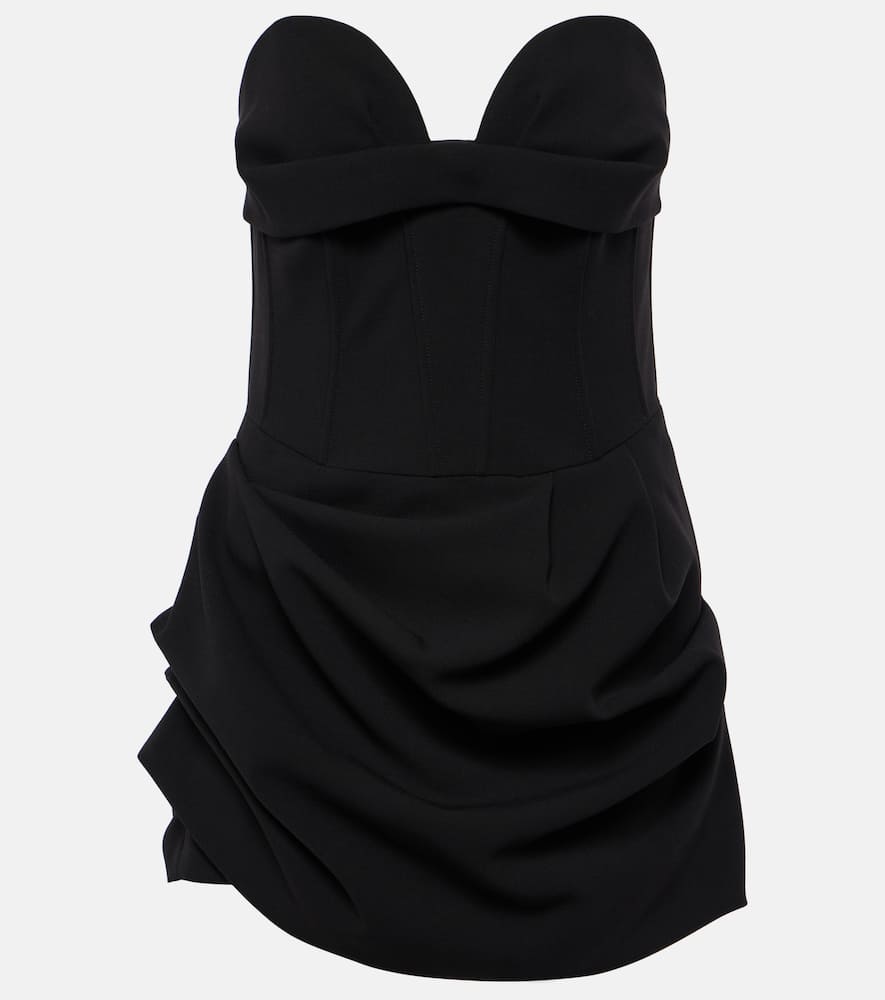 Draped asymmetric bustier dress