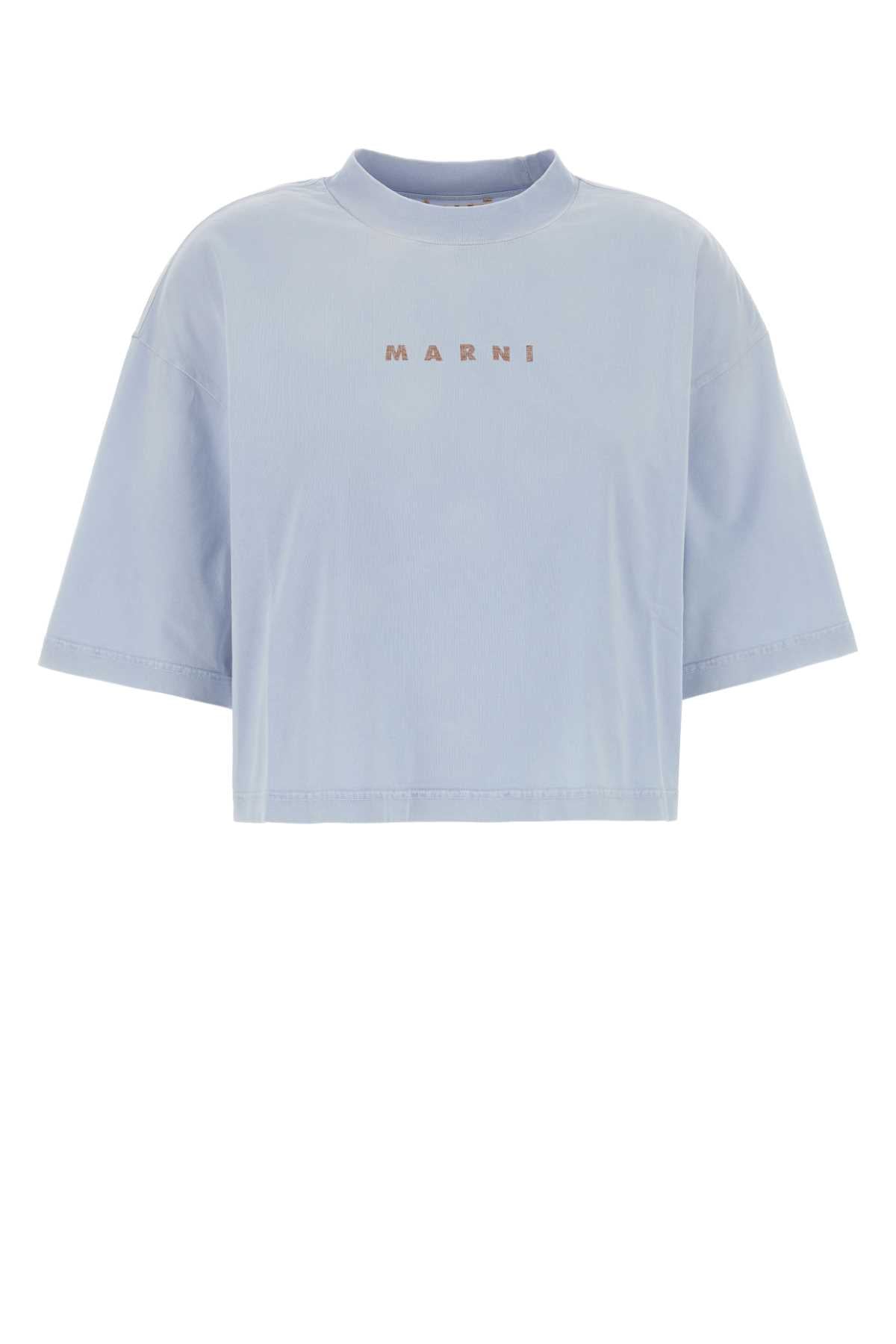 Logo-Embroidered Cotton T-Shirt — Blue