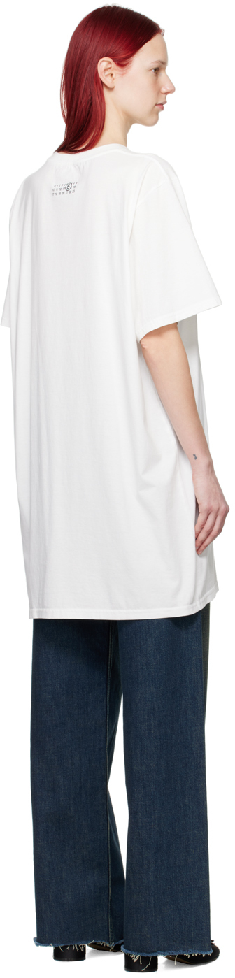 MM6 Maison Margiela Off-White Printed Minidress
