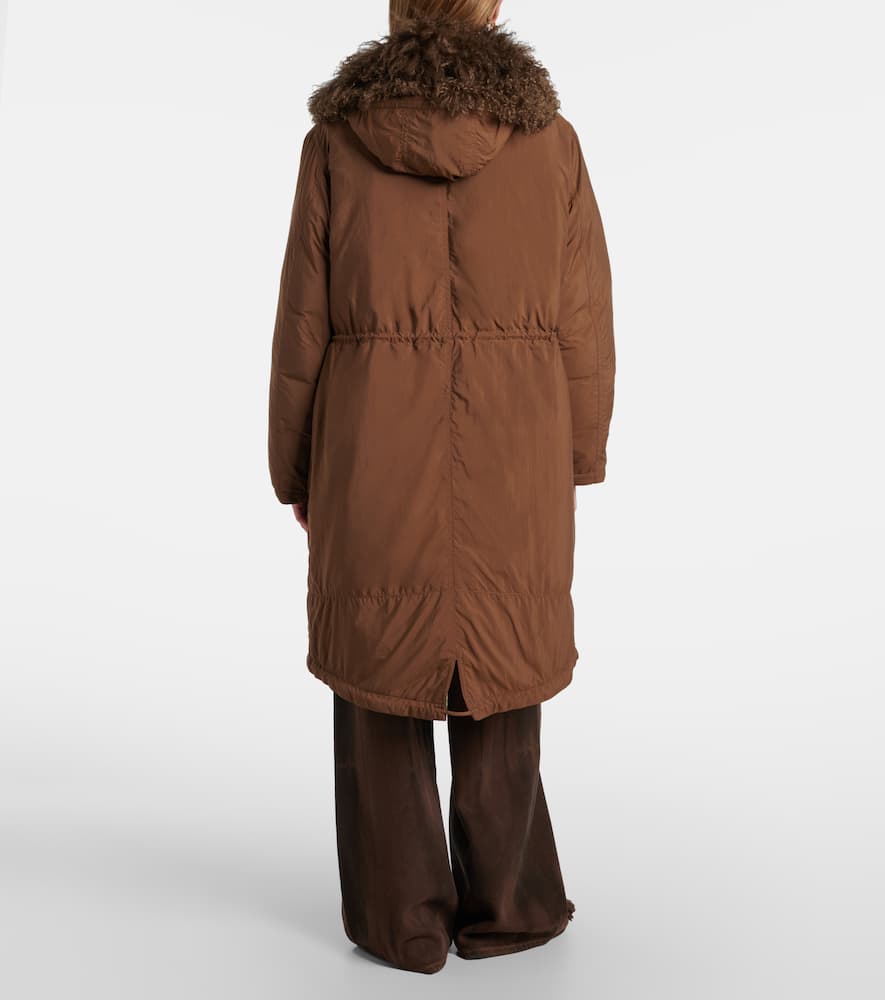Doudoune shearling-trimmed down coat