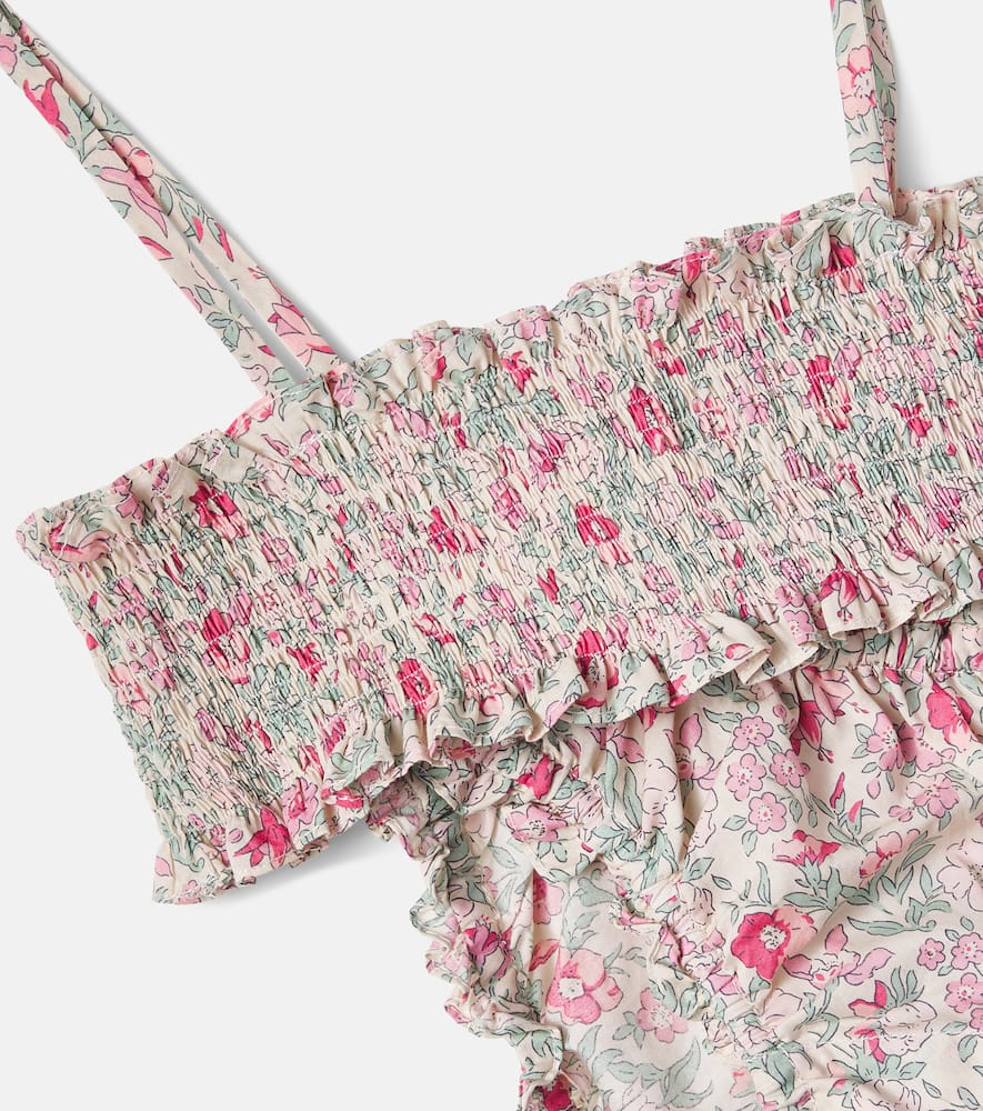 Finlay floral shirred cotton bikini