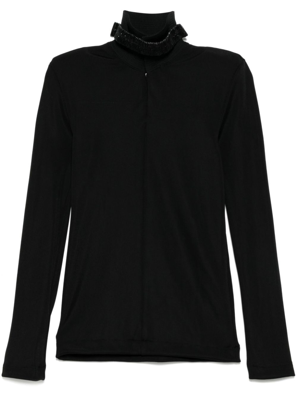 Glossy rib top - Black