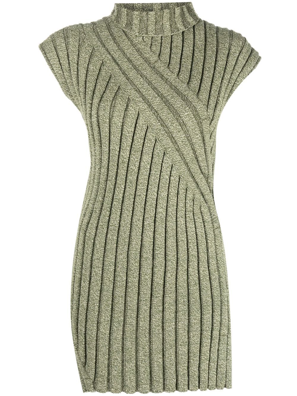 Colville Twisted Rib tunic jumper - Green