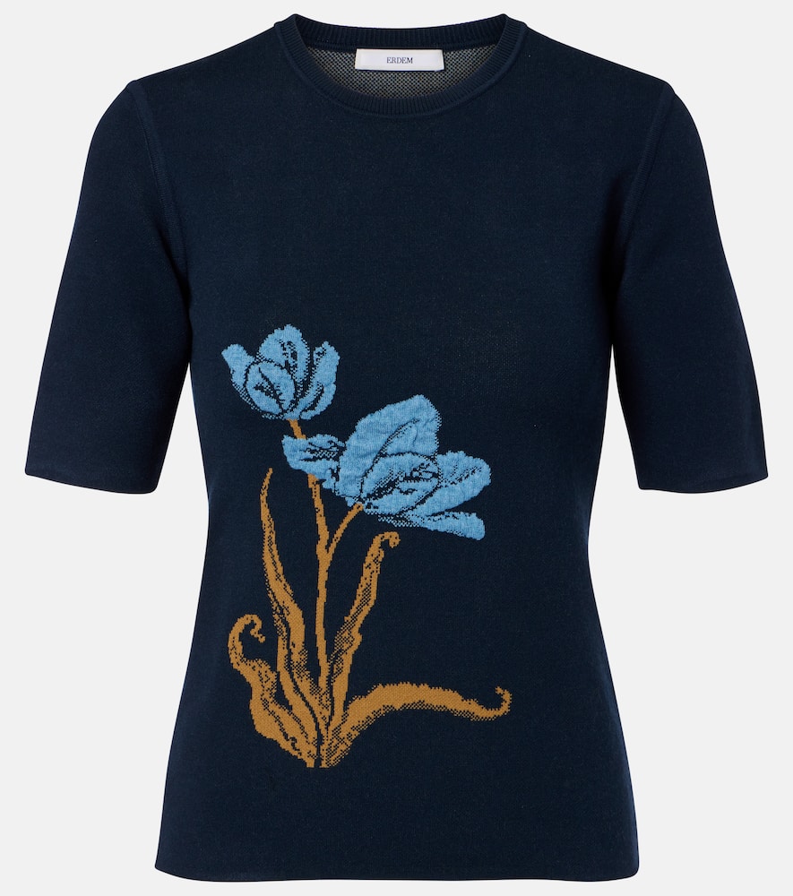 Floral jacquard sweater