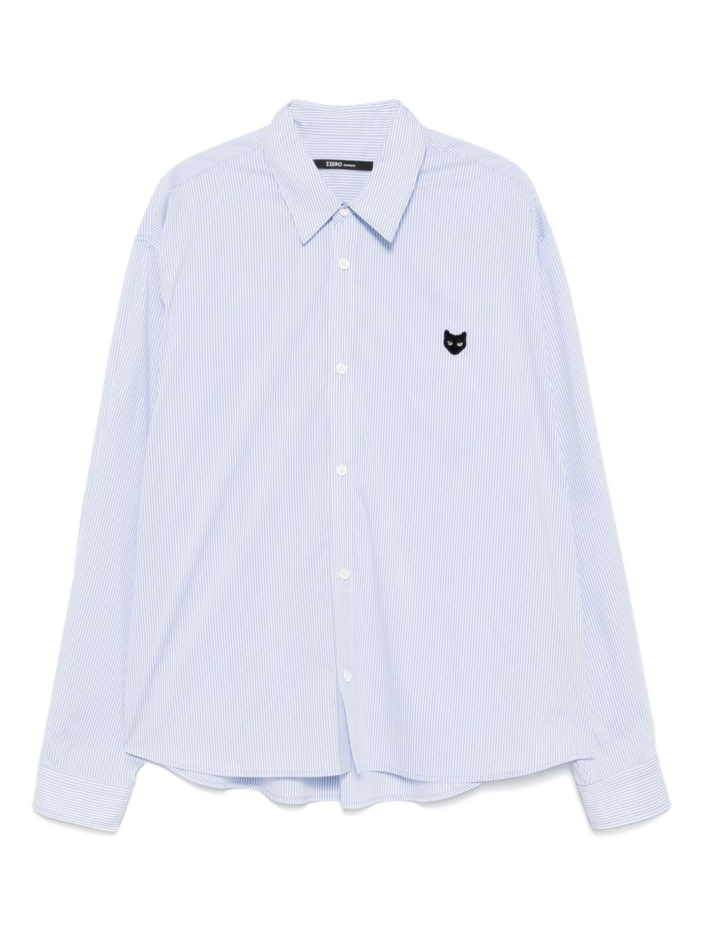 ZZERO BY SONGZIO curved-cut cropped shirt - Blue