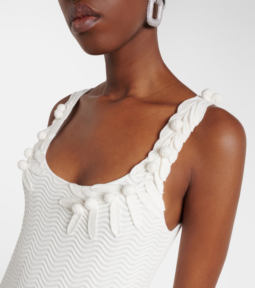 Knitted scalloped midi dress