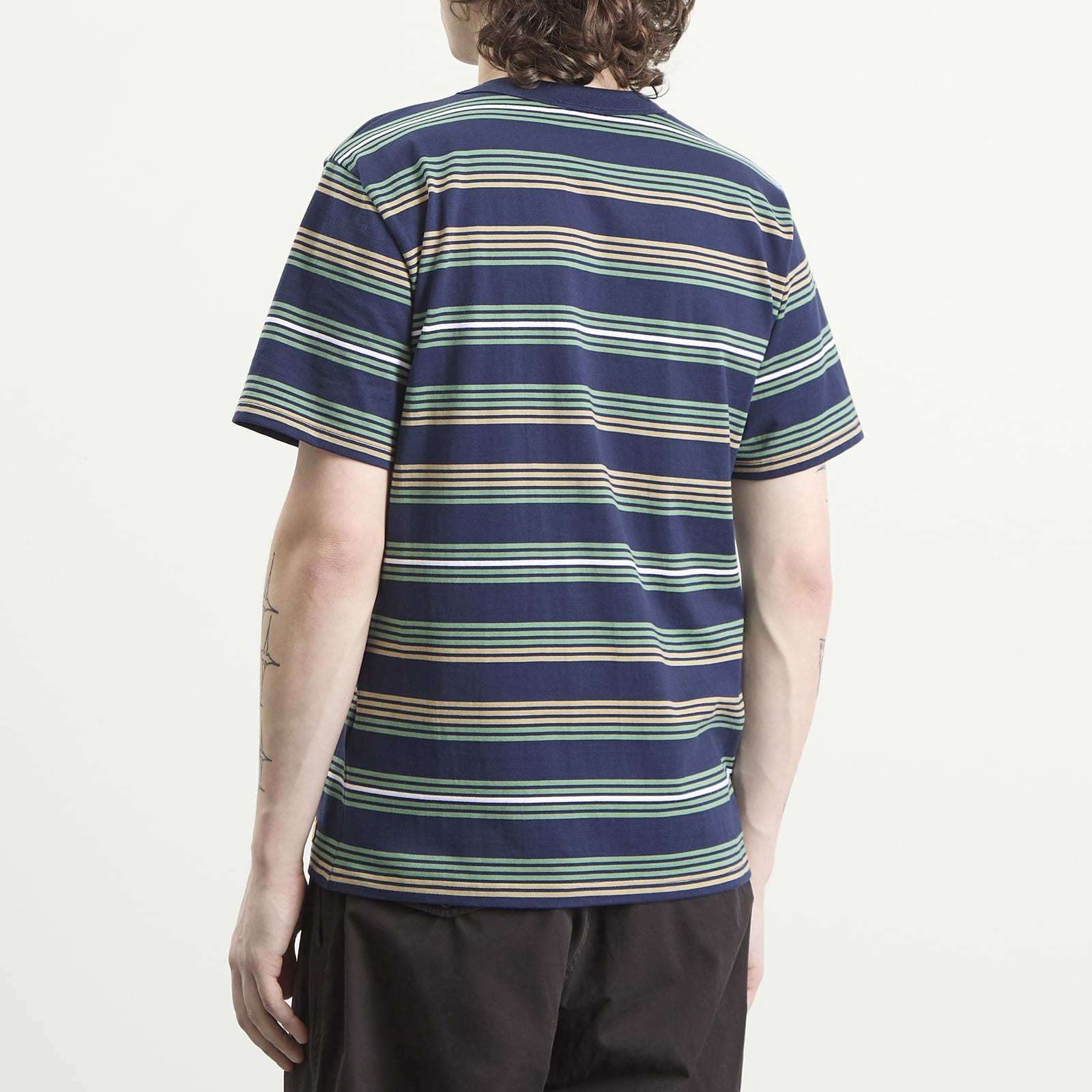 Men's Multi Stripe T-Shirt in Marine Deep/Ivy/Treehouse /