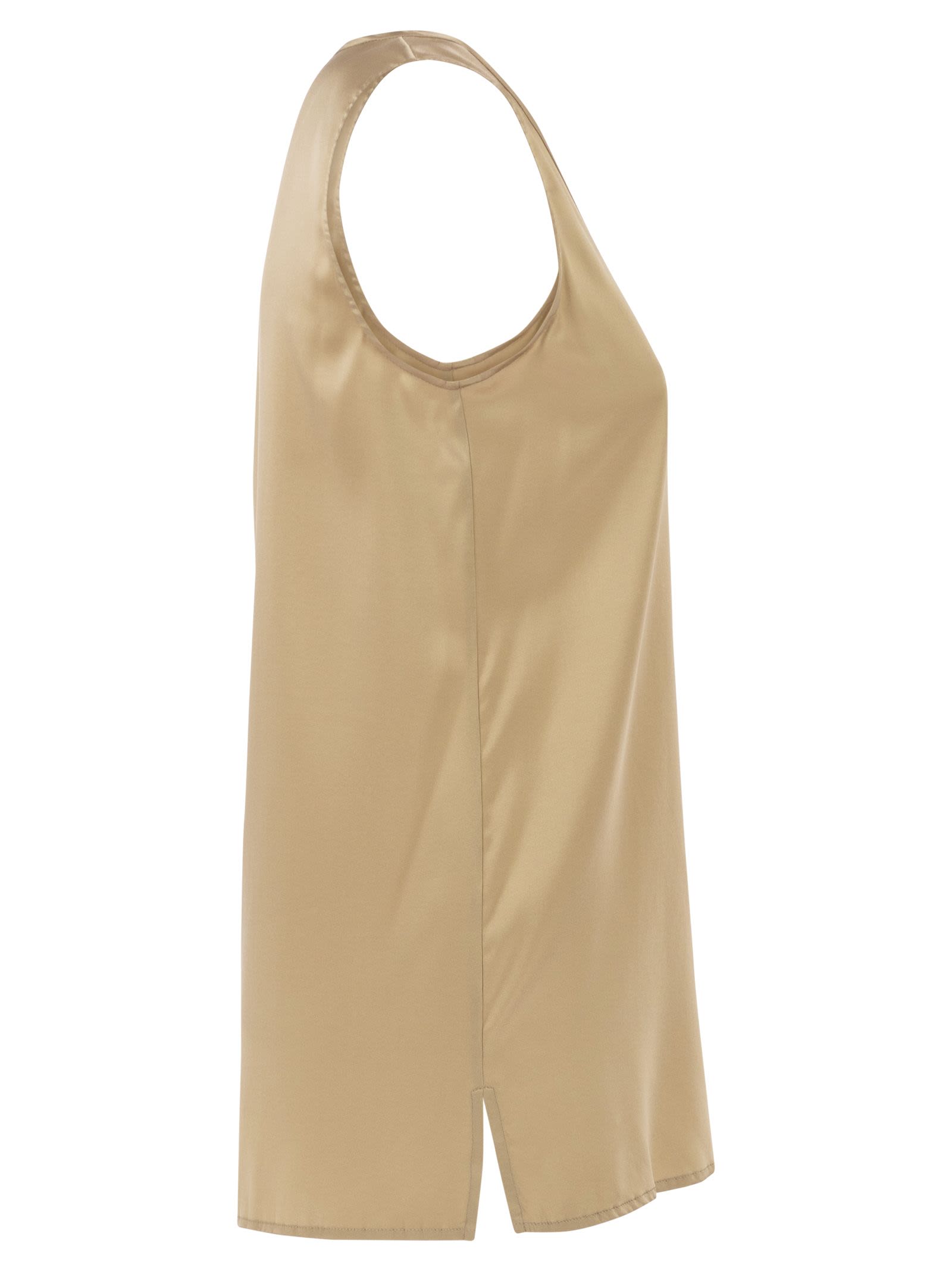 Antonelli Firenze Sleeveless Silk Stretch Top