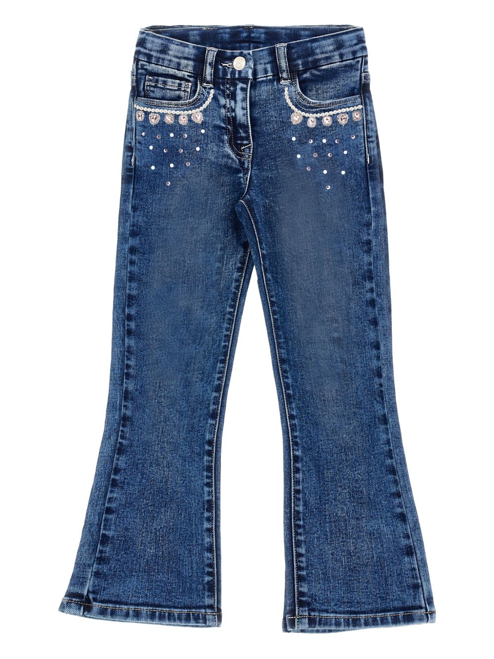 Embellished-pockets jeans - Blue