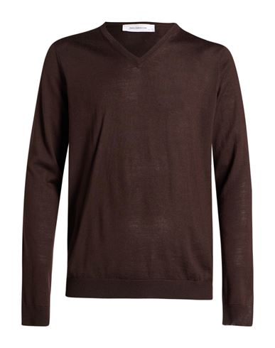 Man Sweater Dark brown Size 36 Wool