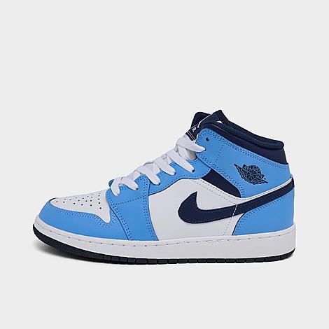 Big Kids Air Retro 1 Mid Casual Shoes in University Blue/Midnight Navy/White